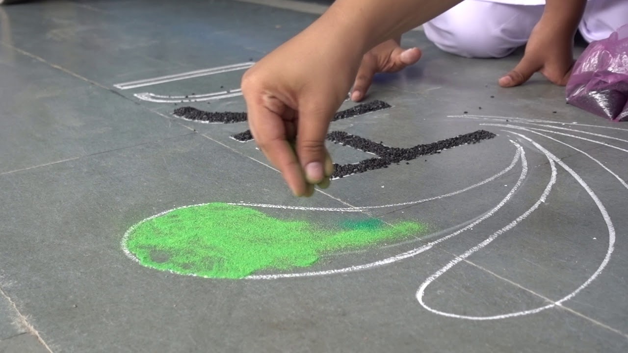 Rangoli drawn to prevent garbage dumping in the open