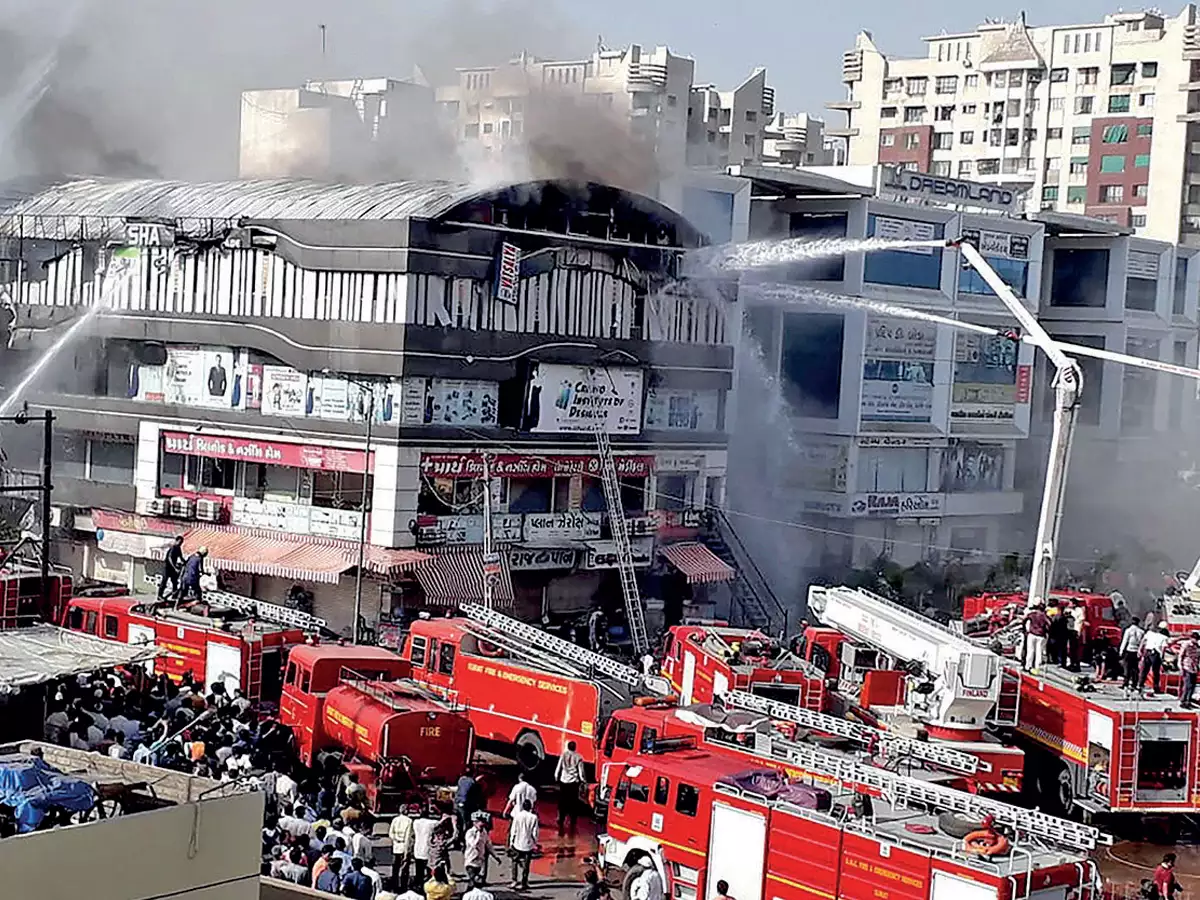 300 rescued after fire broke out in coaching center in Dwarka