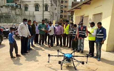VMC begun using drones to spray disinfectants