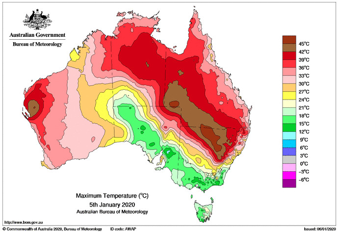 Major fire danger for Australia as temperatures break records