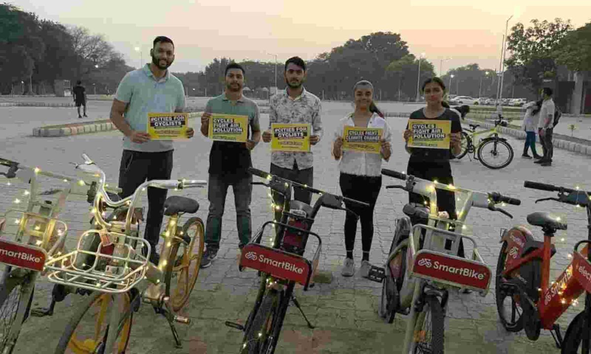 Light-up bicycle campaign organised by Green Pencil Foundation