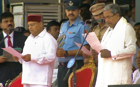 BENGALURU, Karnataka: After the Congress party emerged as the clear winner in the Karnataka Assembly elections 2023, Siddaramaiah today was sworn in as the Chief Minister of Karnataka for the second term. D K Shivakumar took formally charge as the Deputy Chief Minister.