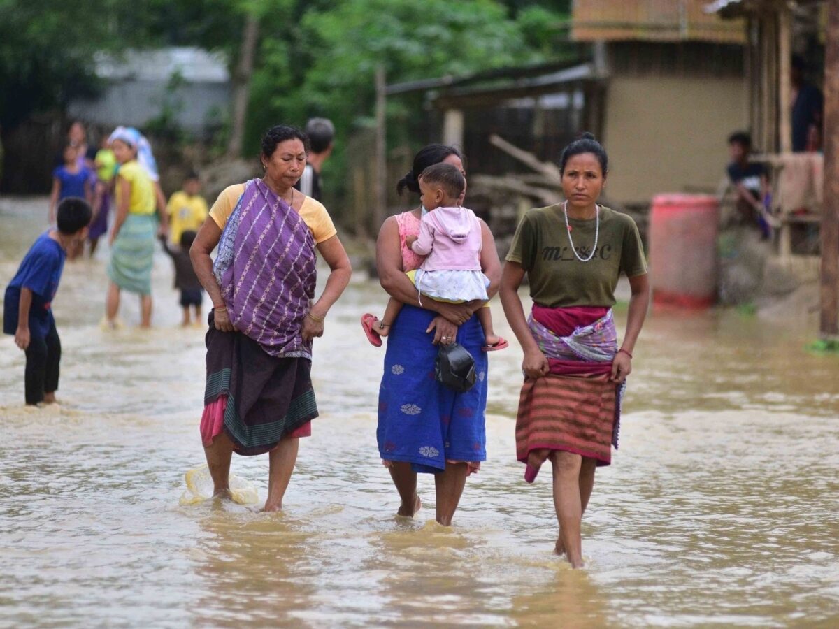 DISPUR, Assam: With continuous rain affecting the whole region of the North East, the flood situation in Assam is likely to worsen after Bhutan has released excess water from the Kurichhu Hydropower Plant reservoir in Kuricchu River. Rivers in lower Assam, the Kaladiya, and Pahumara Rivers are flowing above the danger level due to the release of excess water. A recent report released by the Assam State Disaster Management Authority (ASDMA) stated that the current floods have affected 37,535 people in 13 districts across the state. Around 25,275 individuals have been affected in the district of Lakhimpur alone. The state government has issued warnings and instructions over SMS and through TV alerting people about the weather and has set up 25 relief camps in seven districts.