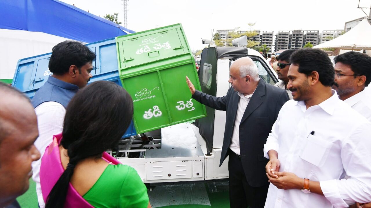 CM Jagan Mohan flags off 516 e-autos for eco-friendly garbage collection