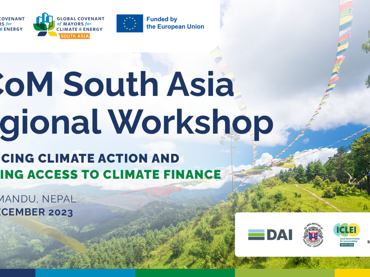 South Asian Cities to Chart Paths for Climate Finance in GCoM Conference
